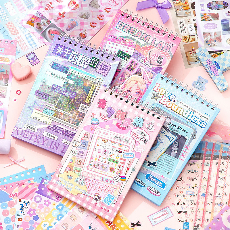 

MINKYS 32 sheets/piece Decorative Stickers Book Laptop Kpop Toplader Photocard Sticker Kids Gift Stationery