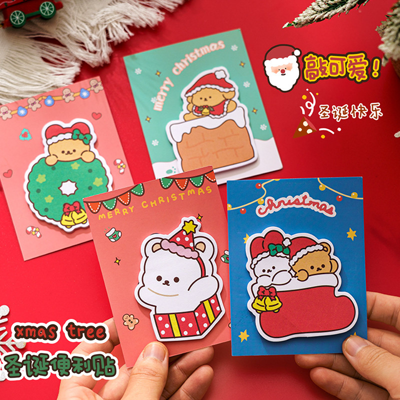 

30pcs/pcs Christmas cartoon sticky notes shaped with sticky n times stickers high value sticky notes portable memo message note