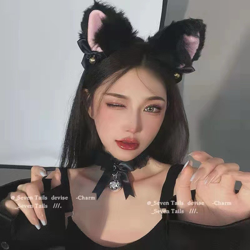 Bando model Telinga Kucing Bando Bell kucing Lonceng Bunyi Cat Ear Cosplay Furry Headband / Bando Te