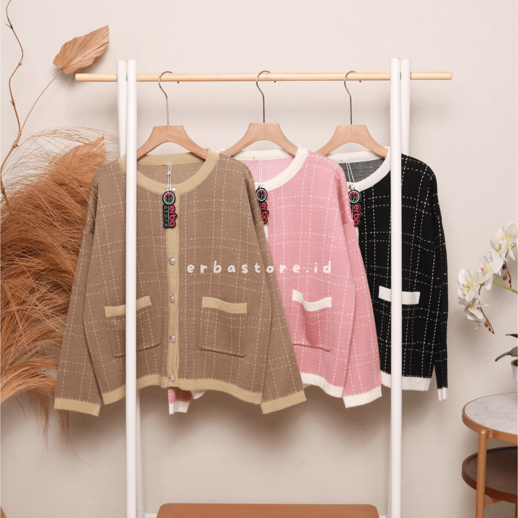 Tweed Cardigan Rajut Premium Quality