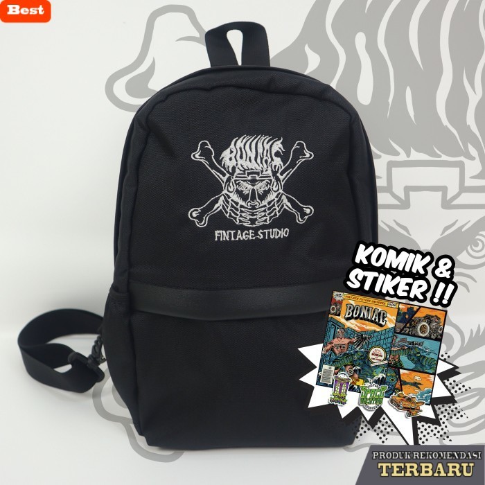 tas ransel pria murah berkualitas THE BONIAC MINI BACKPACK TAS RANSEL MINI PRIA FINTAGE GRAPHIC BACK