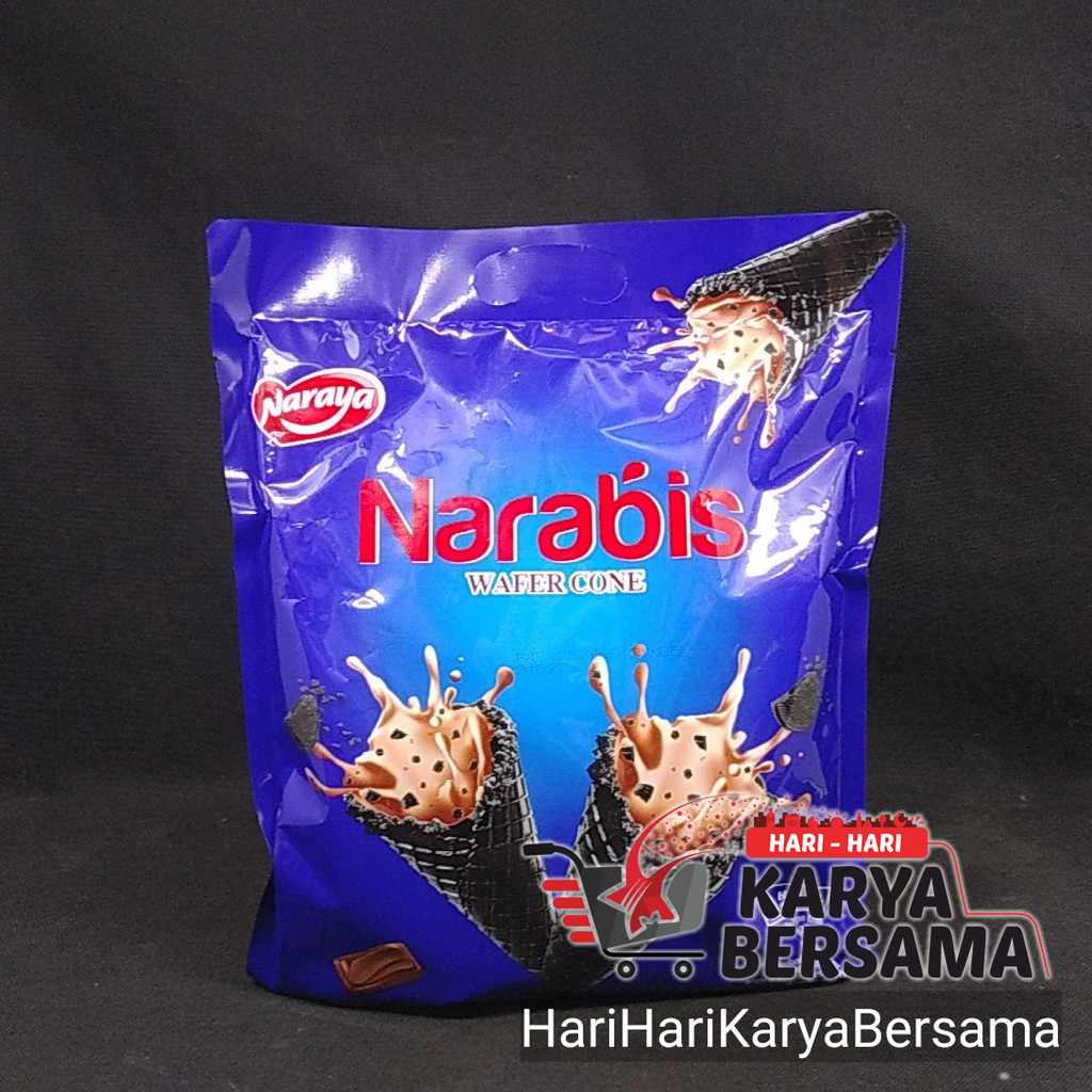 

MAKANAN RINGAN NARAYA NARABIS WAFER CONE CHOCOLATE FLAVOUR BAG 220GR