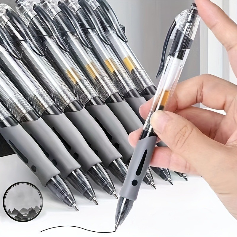 

6/13pcs/set Premium Retractable Gel Pens Smooth Writing Quick-Dry Ink in Black/Blue/Red Cute Ballpoint Pens Office Accessories