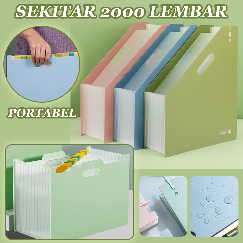 

【KElASATAS】Template File Standing A4 File Folder Document Bag/ Tas File Handle Warna Transparan Anti Air/Pelajar Berkas Kertas Folder