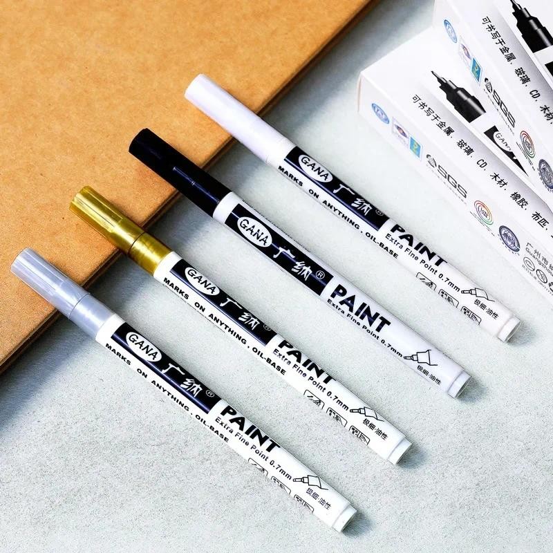 

4Pcs/set High Quality Permanent Paint Markers Pen 0.7mm Fine Tip Waterproof, for Rock Painting, Wood, Metal, Canvas