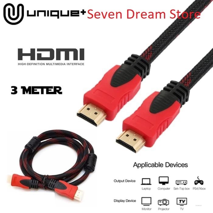 KABEL HDMI TO HDMI 3 METER HIGH QUALITY & HIGH SPEED