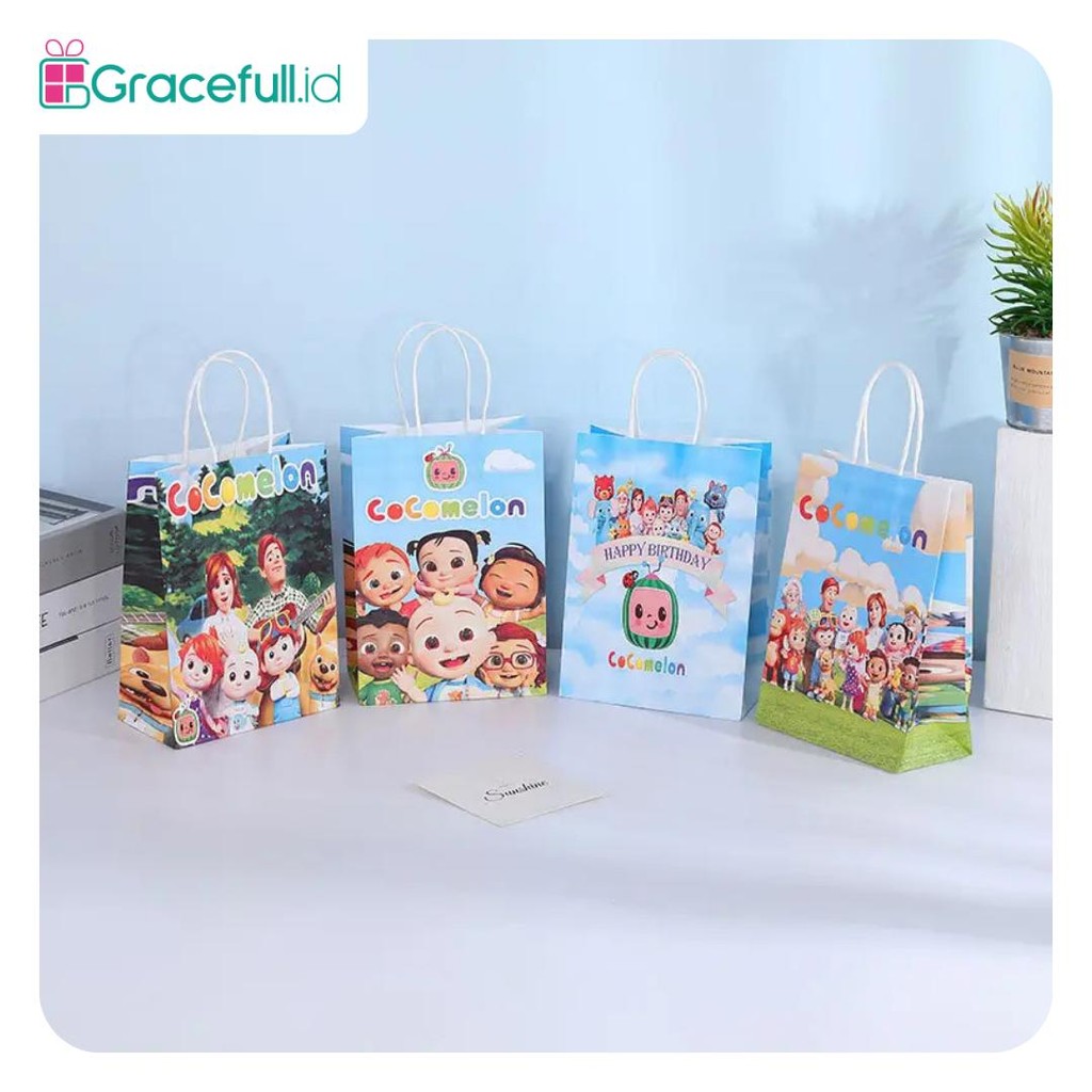 

Paper Bag Birthday Motif Cocomelon / Paper Bag Kertas Hadiah Souvenir Ulang Tahun / Tas Goodie Bag Happy Birthday I AK02K8