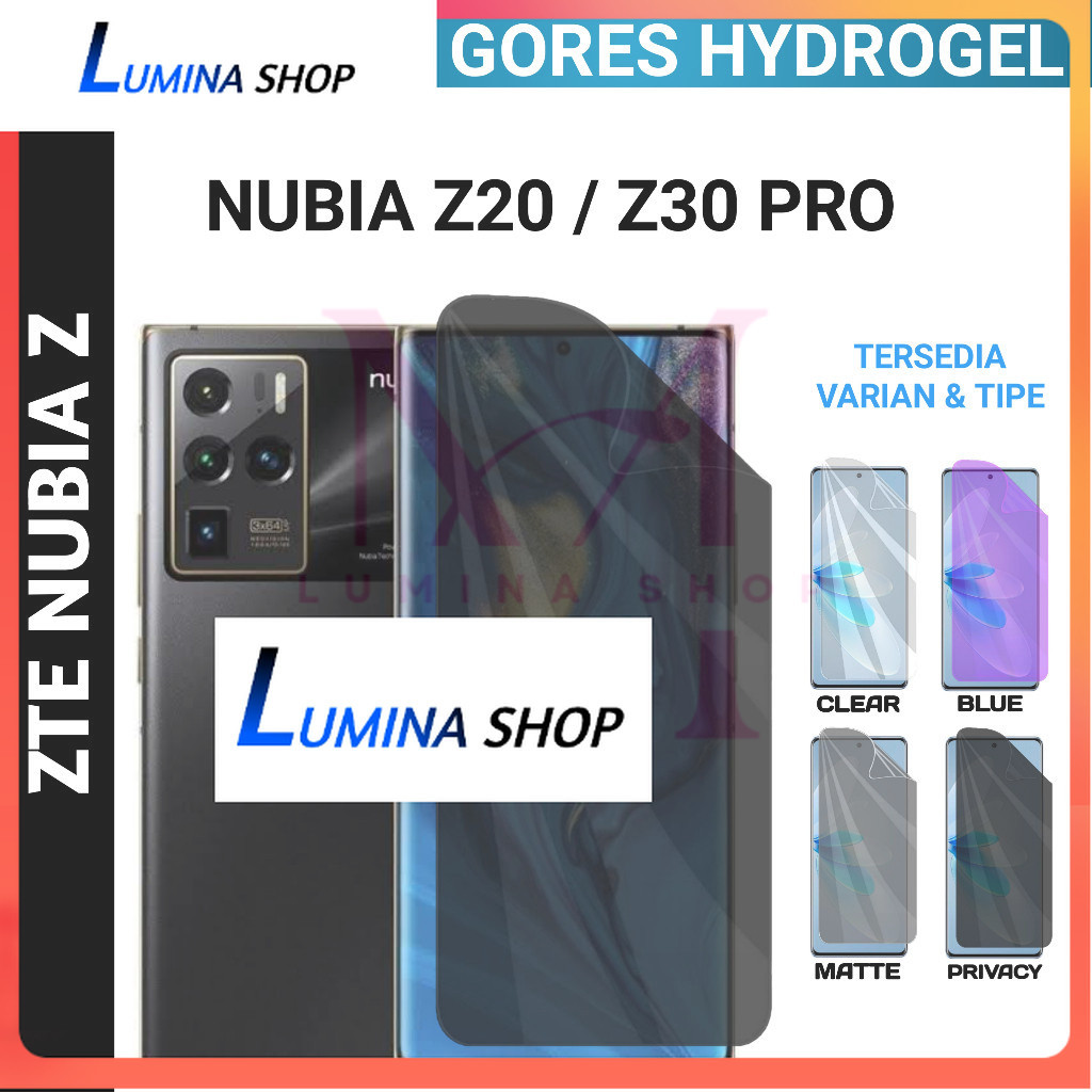 [ LUMINA SHOP ] Anti Gores Hydrogel Film ZTE Nubia Z20 Z30 Pro Anti Spy Privacy Clear Matte Blue Lig