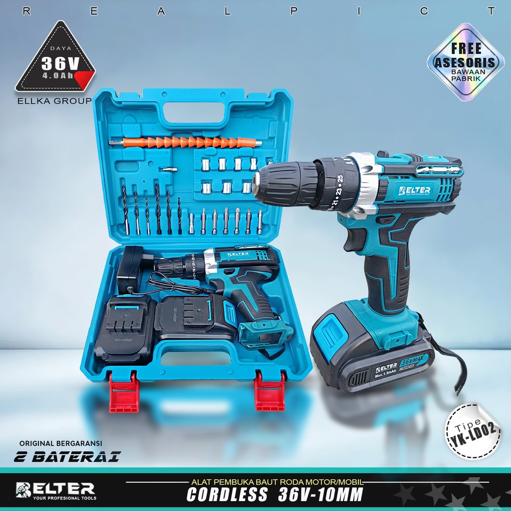 MAKITA/BELTER Mesin Bor Impact Drill / Bor baterai / Bor Tanpa Kabel / Bor Listrik / Bor Listrik Set