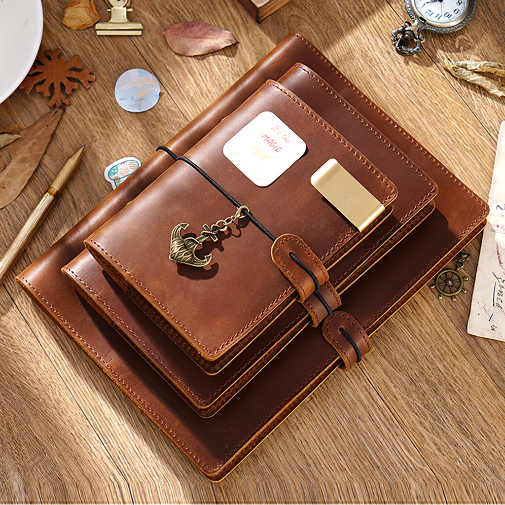 

AIGUONIU Vintage Rings Binder Notebook A5 Size Daily Planner Journal Sketchbook For Drawing Stationery