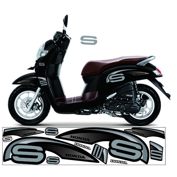 STRIPING VARIASI MOTOR JENIS SCOOPY FI NEW VARIASI STIKER LIS SIMPLE STRIPING SCOOPY
