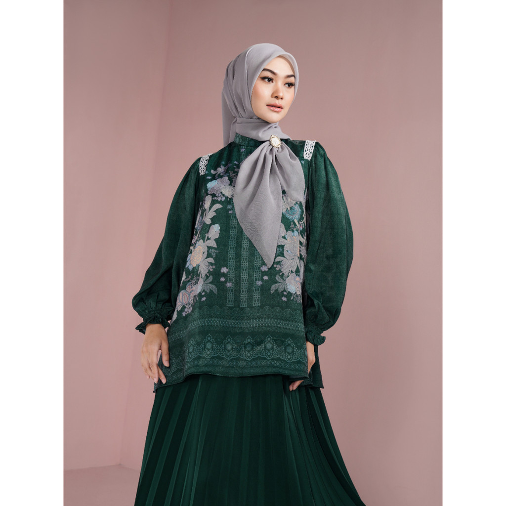 Nada Puspita Whisper of Serenity Ruffle Blouse - Emerald