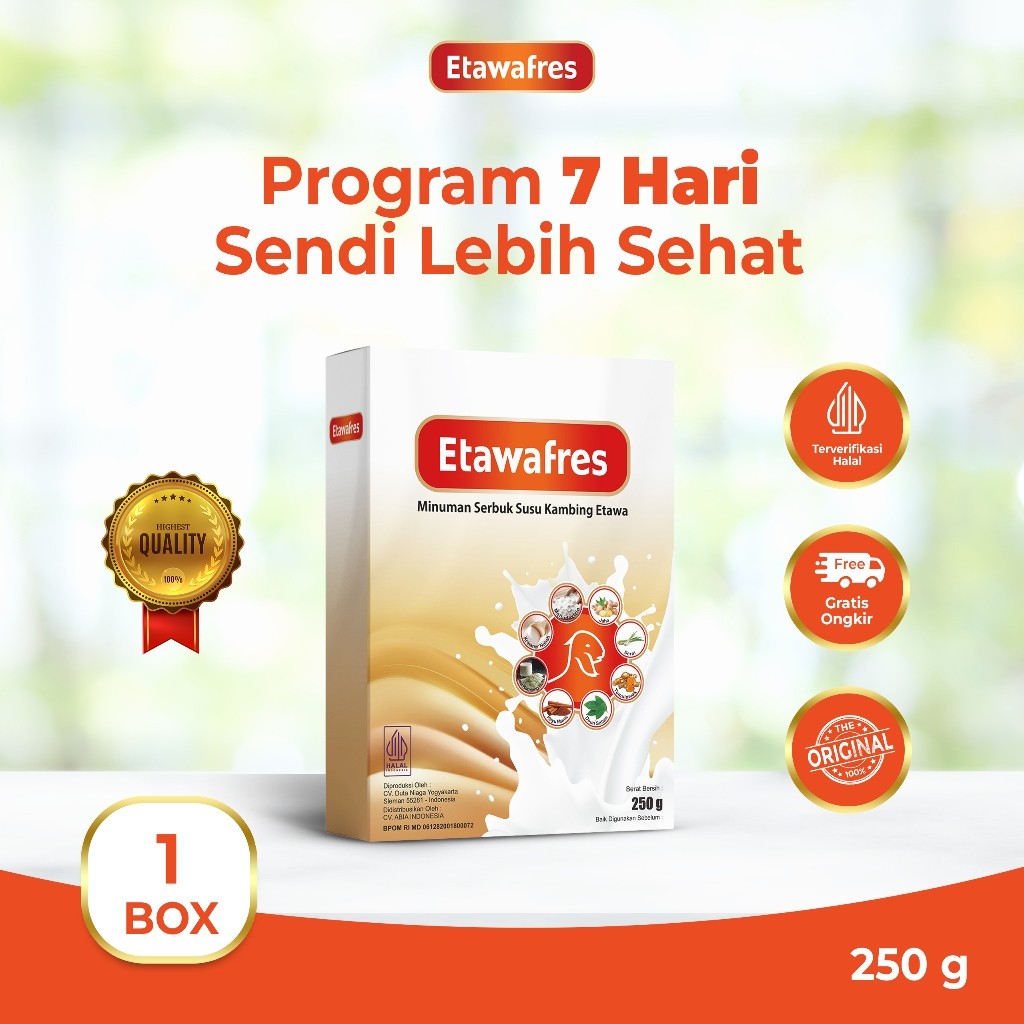 

Promo Beli 10 Gratis 1 Etawafres Susu Kambing Etawa Plus Kolostrum Bubuk 250 Gram Rasa Original mengatasi asam urat nyeri sendi osteoporosis kebas keram kesemutan pengeroposan tulang syaraf kejepit lansia pegel linu diabetes hipertensi herbal alami