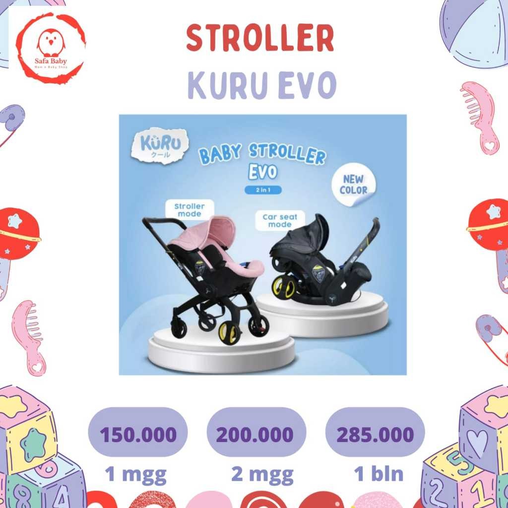 Sewa Stroller Kuru Kuru Evo 2in1 Aman Bayi