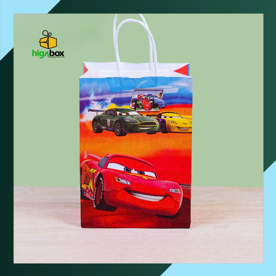 

Paper Bag Motif cars / Goodie Bag Motif Cars / Tas Ulang tahun anak Motif Cars / Tas Kraft Hampers Motif Cars | AK02M6