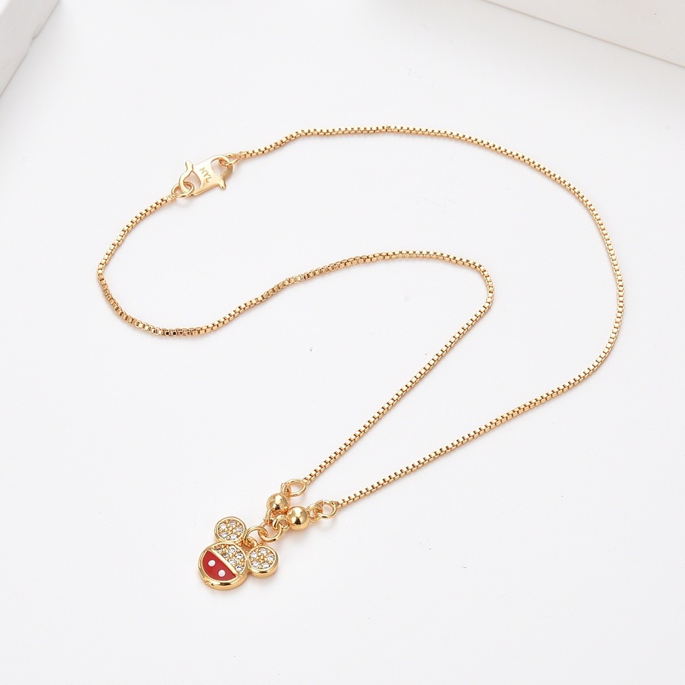 Kalung Anak Aura 208N kalung anak titanium wanita emas muda model korea murah anti karat panjang asl