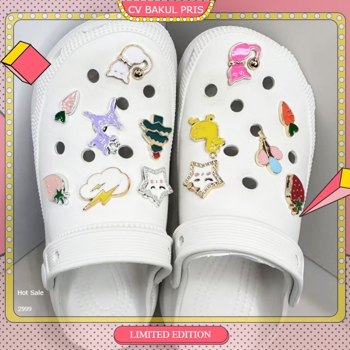 Jibbitz Crocs Wanita Permata Jibbitz Charms Pin sendal crocs A36 - 99-144A