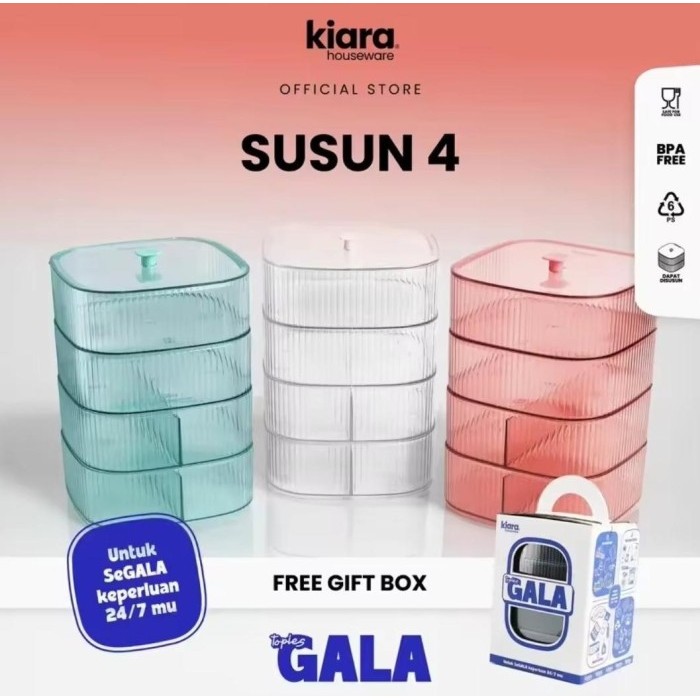 

CJP TOPLES GALA SUSUN 4 TOPLES KUE LEBARAN TOPLES PENYIMPANAN SERBAGUNA TOPLES AKRILIK TEMOAT SKIN CARE - Putih, SUSUN 2