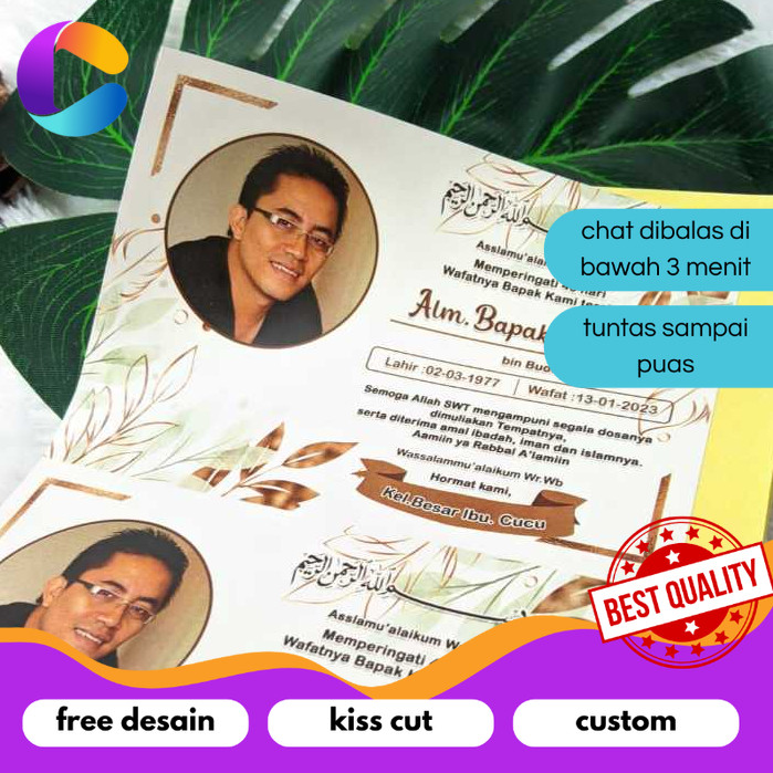 

Cetak INC Cetak Sticker Label Tahlil Stiker Dus Box Makanan Mengenang Wafatnya 40 100 1000 Harinya Free Desain