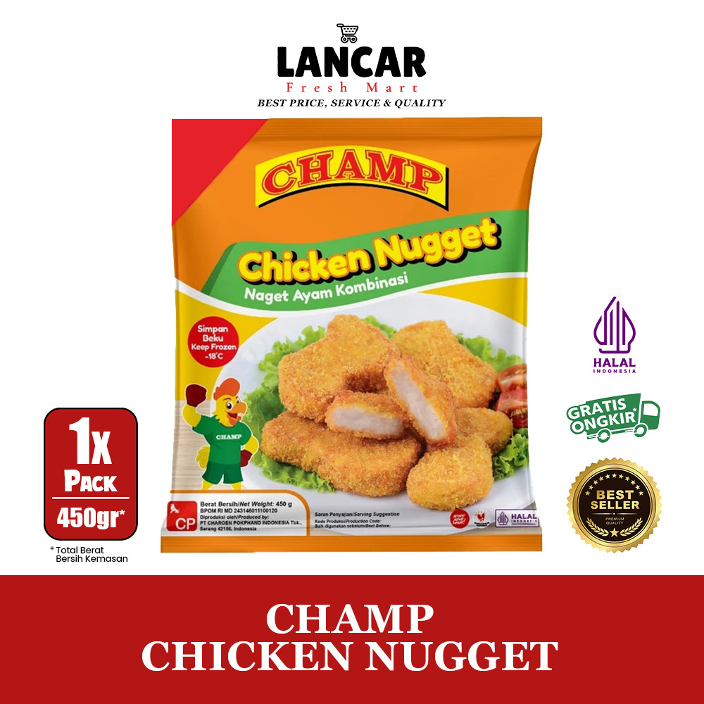 

CHAMP CHICKEN NUGGET 450GR / CHAMP CHICKEN NUGGET 450GRR