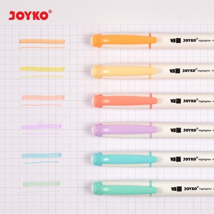 

H7Y Joyko Highlighter HL-54 1 Set Isi 6Pcs Dual Tip / Penanda 6 Warna Pastel Color Lucu Unik Murah