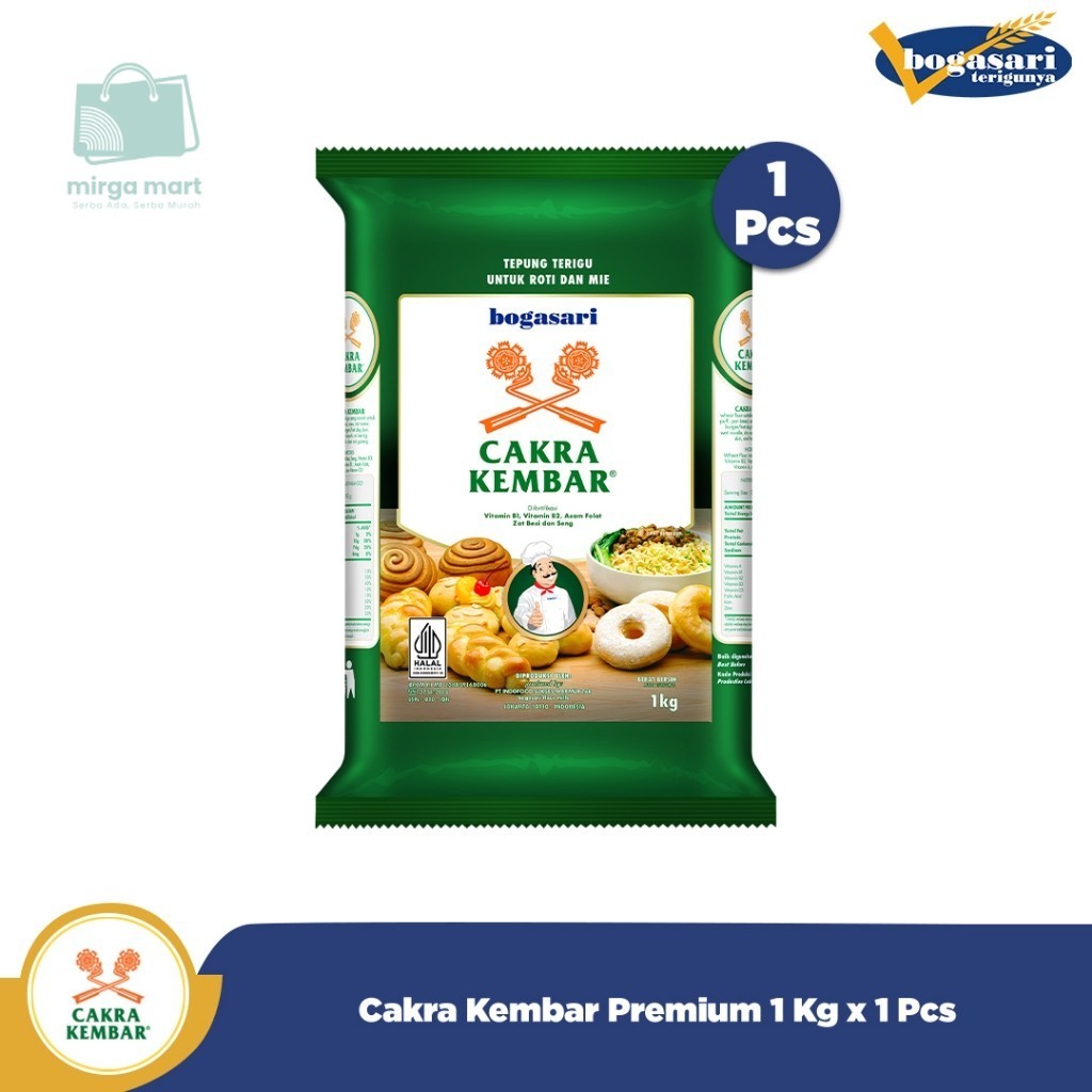 

Bogasari Cakra Kembar Premium 1 Kg Roti Mengembang mirga mart