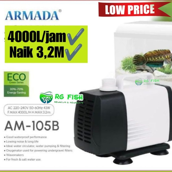 Pompa celup akuarium dan kolam Armada AM 105B kapasitas 4000L - ARMADA AM 105B