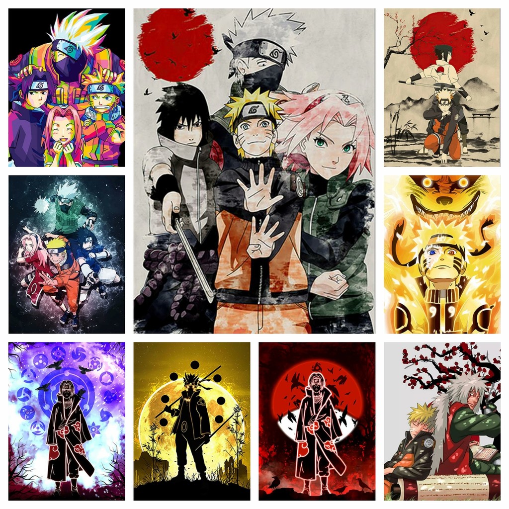 

Naruto DIY Japanese Anime Diamond Painting Kit Cartoon Cross Stitch Embroidery Uchiha Itachi Mosaic Home Decoration Kids Gift