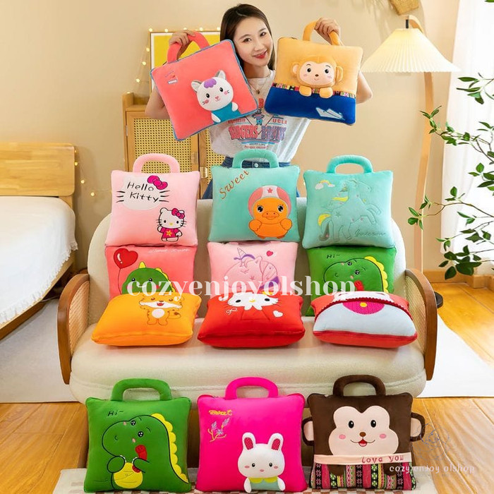 Promo Balmut Tas Bantal Selimut Karakter Multifungsi Ukuran Selimut 140x200 - Random terlaris