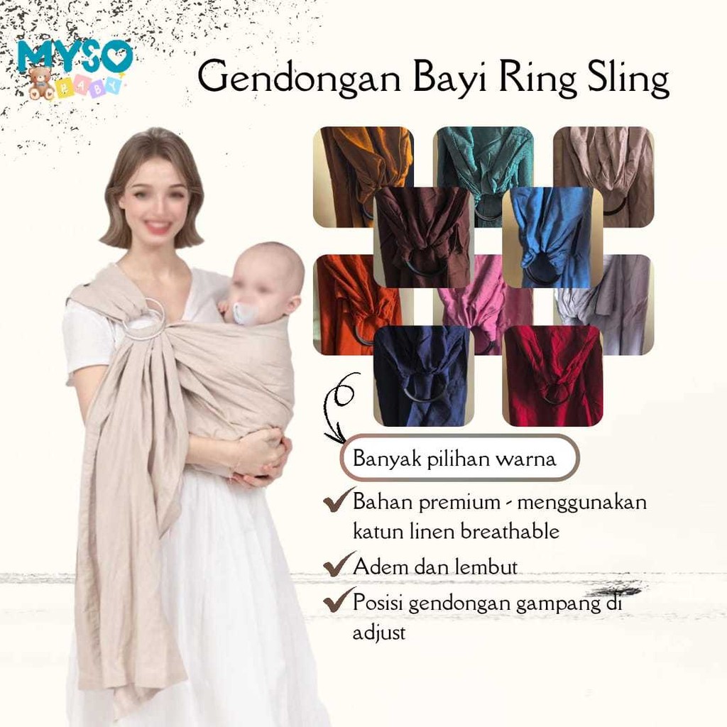 Gendongan bayi Ring Sling Premium katun Gendongan bayi jarik baby sling lembut adem