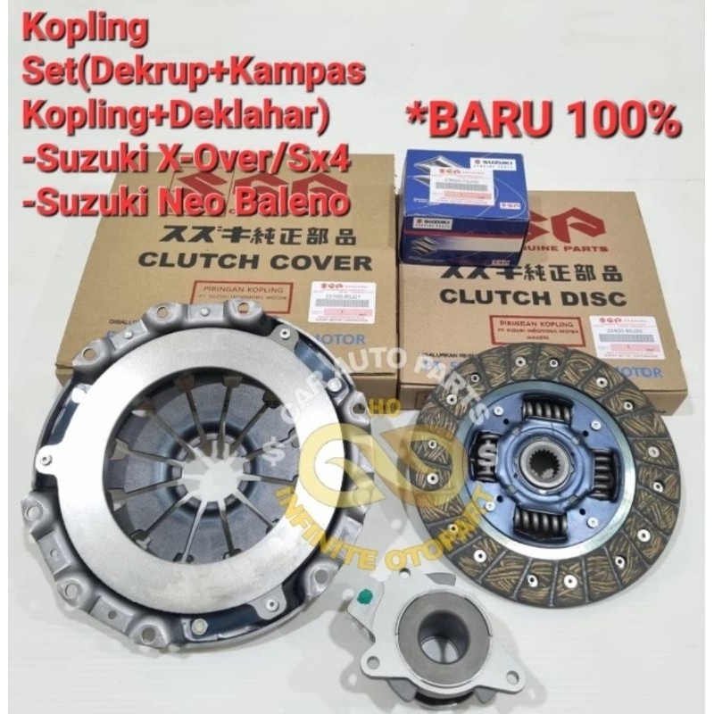 KOPLING SET KOMPLIT SUZUKI X OVER X-OVER / SX4 NEO BALENO KAMPAS MATAHARI DEKRUP SET OEM