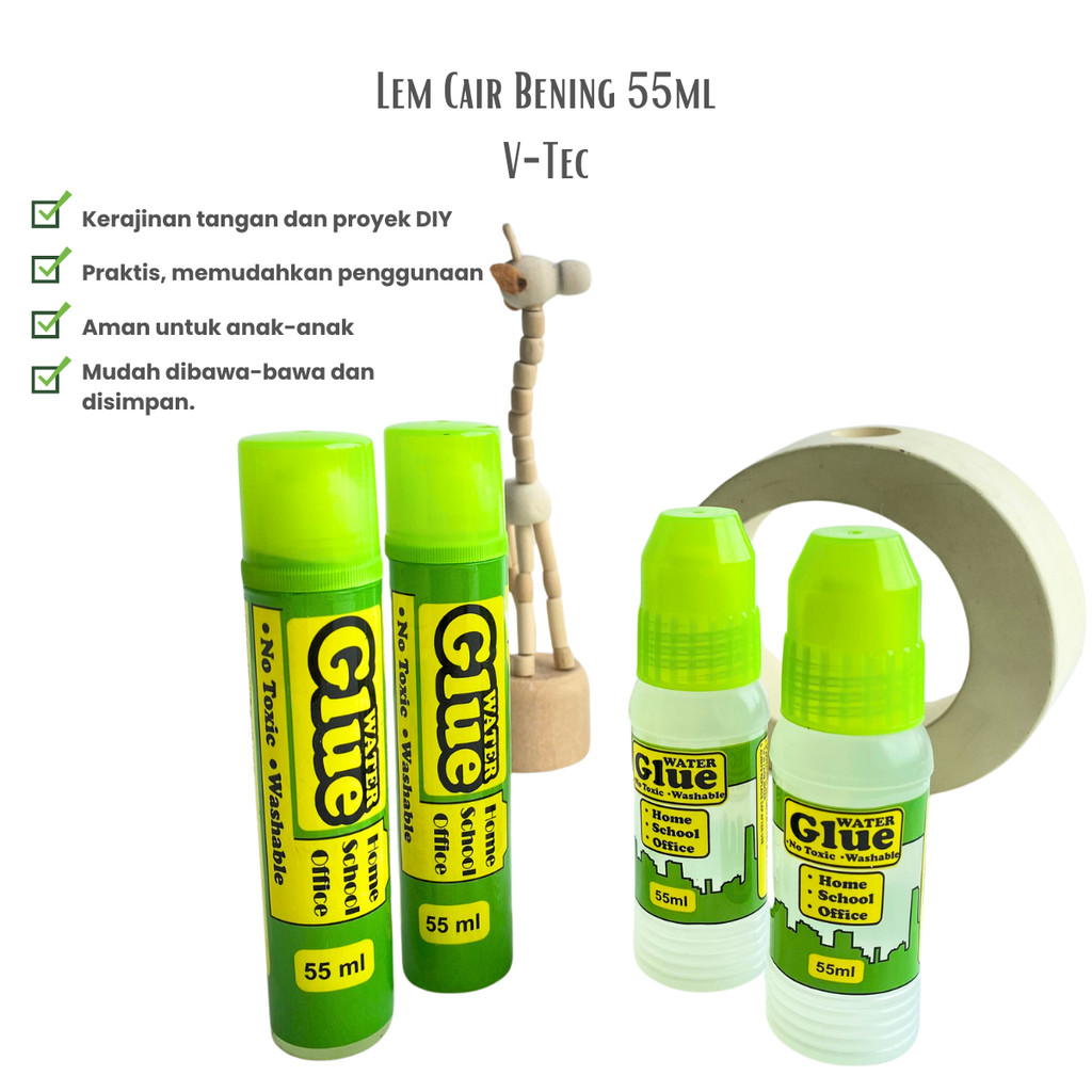 

[ATK88] Lem Cair Water Glue VT-WG-55ml / VT-WG-65ml V-Tec Lem Kertas Bening