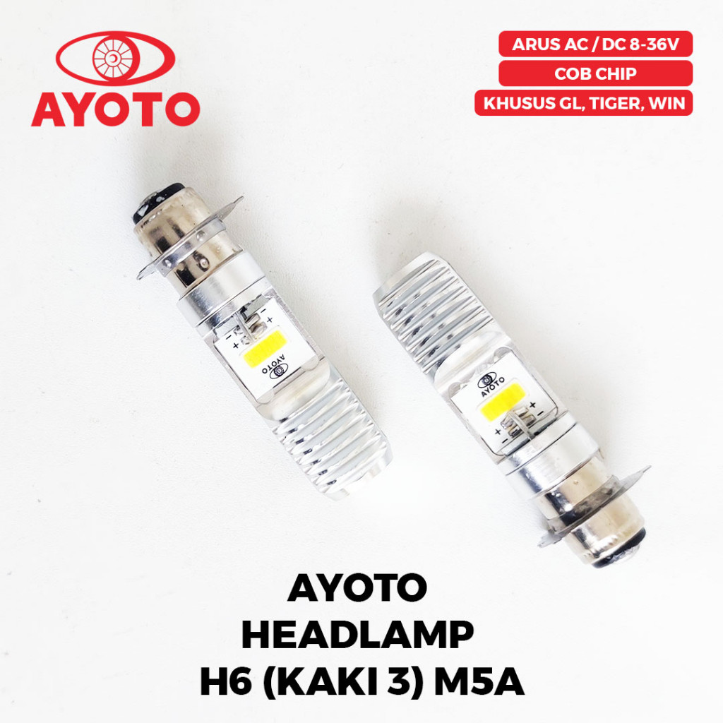 ABOLAILSHOP  AYOTO Lampu Depan Headlamp H6 LED M5A AC DC Cocok Untuk Motor GL/Supra X Lama/Win