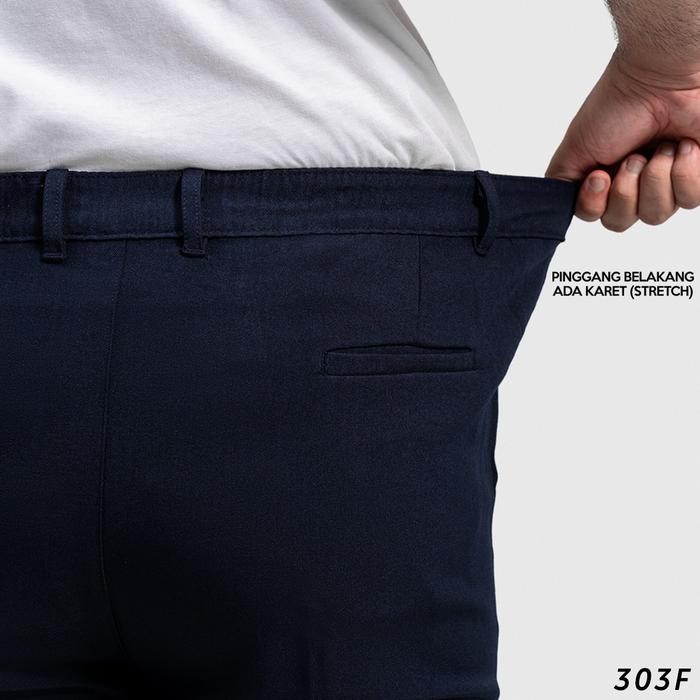 HSRM Dapper Ankle Pants Big Size | Celana Ankle Pants Pria Jumbo - Navy, 41