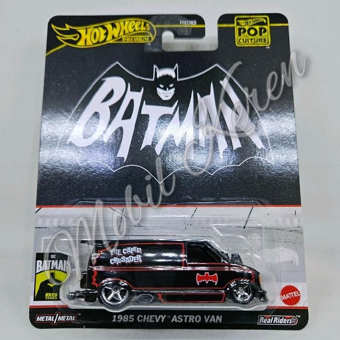 Pee99 Diecast Hot Wheels Premium DC Batman 85 years 1985 Chevy Astro Van black ban karet