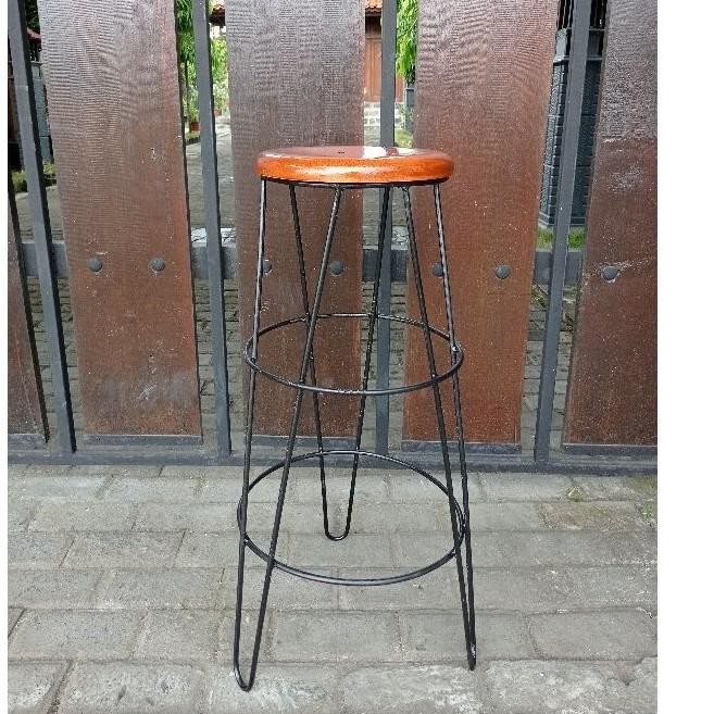 VCS01 / KURSI MINIMALIS / BANGKU BESI KAYU / KURSI CAFE / KURSI BAR - TINGGI 70CM Chairs Furniture -