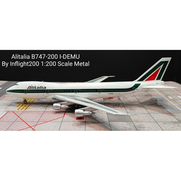 KL58 Alitalia B747-200 I-DEMU By Inflight200 1:200 Scale Metal