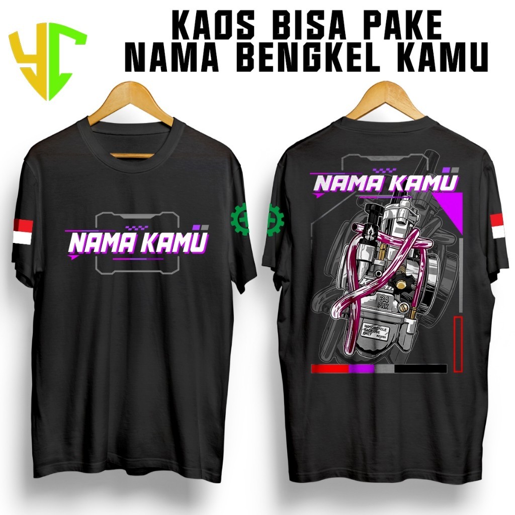 KAOS CUSTOM NAMA BENGKEL  BISA PAKE NAMA KAMU DESAIN SENDIRI KAOS BENGKEL KUALITAS DISTRO - KAOS REQ