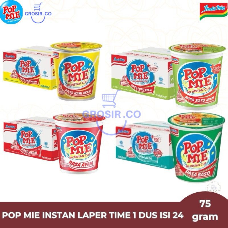 

Pop Mie 1 Dus Isi 24 Cup @ 75g Per Cup Pop Mie Indofood