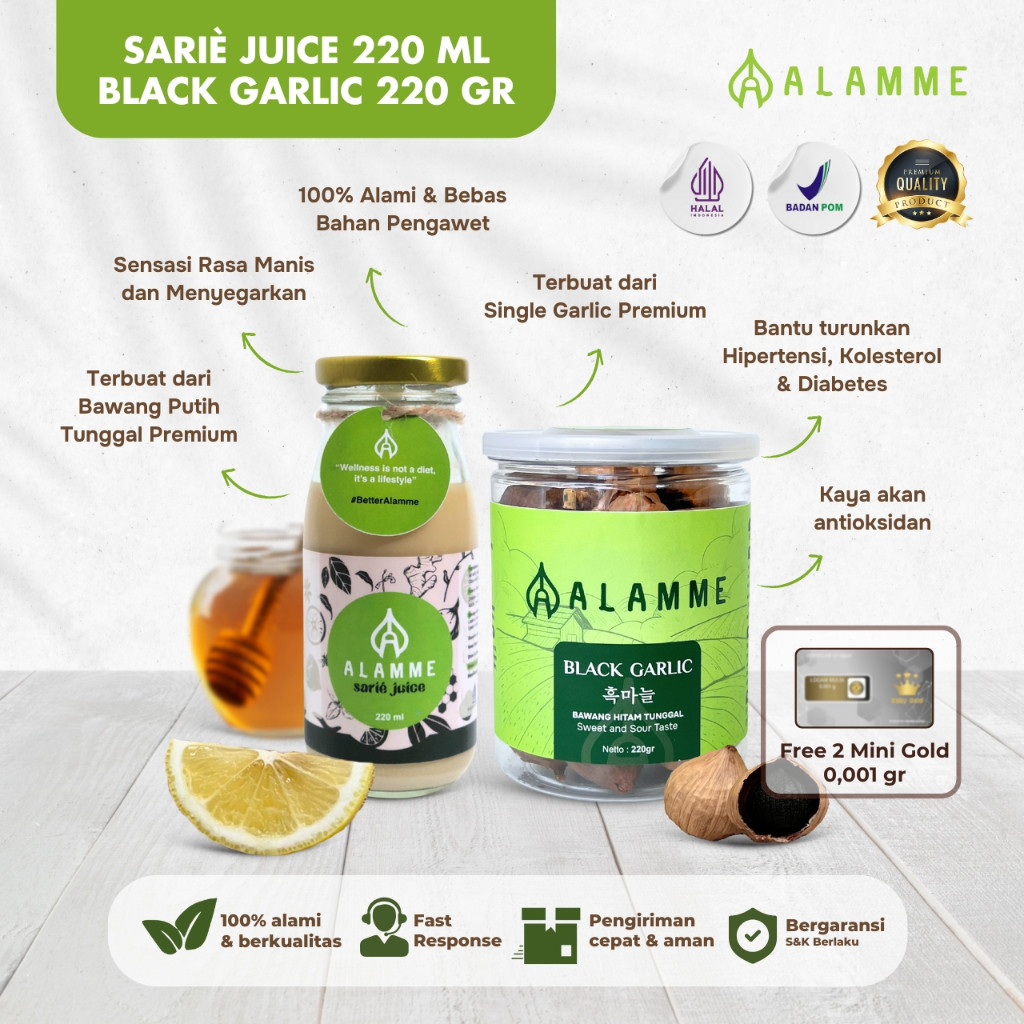 

Alamme - Paket Best Seller Black Garlic & Alamme Sarie Juice 220gr + 220ml