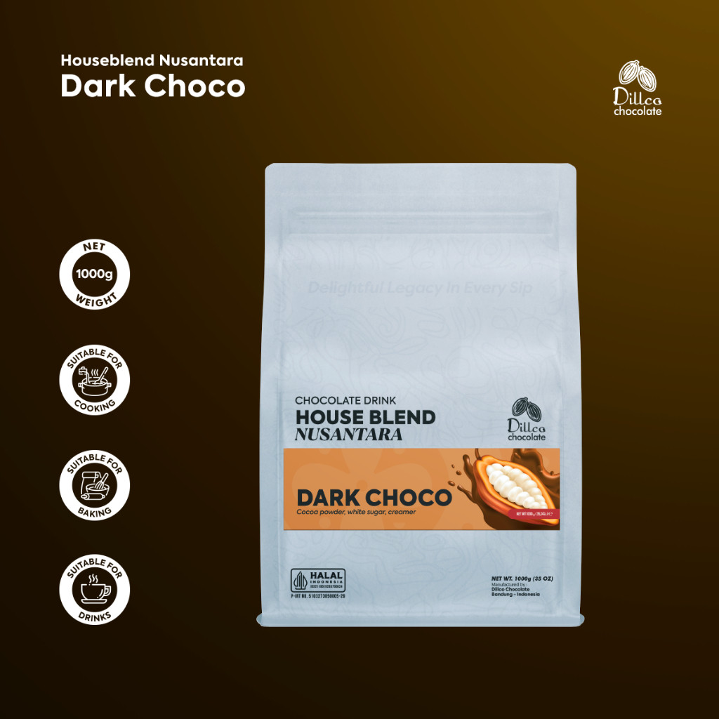 

DILLCO CHOCOLATE - DARK CHOCOLATE - House Blend Nusantara Series 1 Kg