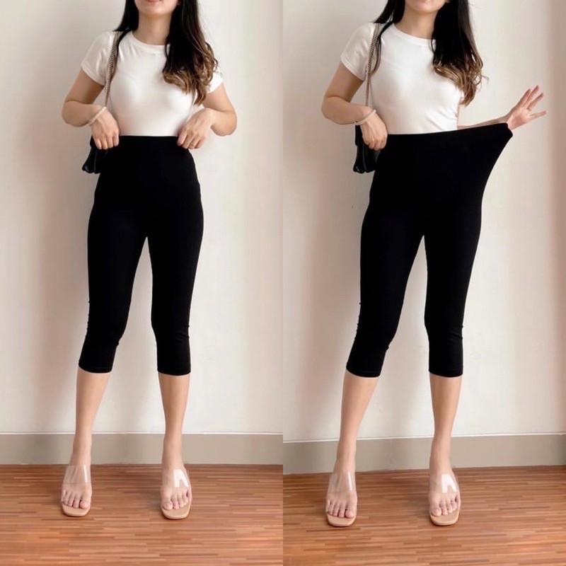 Legging polos 7/8 import / Legging import pendek 7per8 /  legging import tebal /  legging wanita 7/8