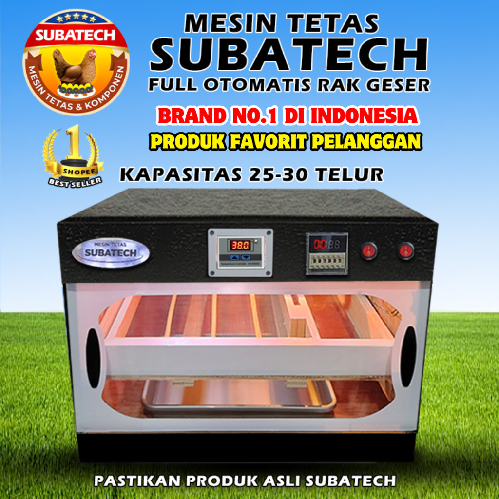 LETERSHOP Mesin Tetas Telur Full Otomatis Penetas SUBATECH RG 25 30