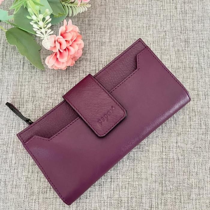 Pepari Leather Dompet Kulit sapi Dompet Panjang PA - 936 - Ungu