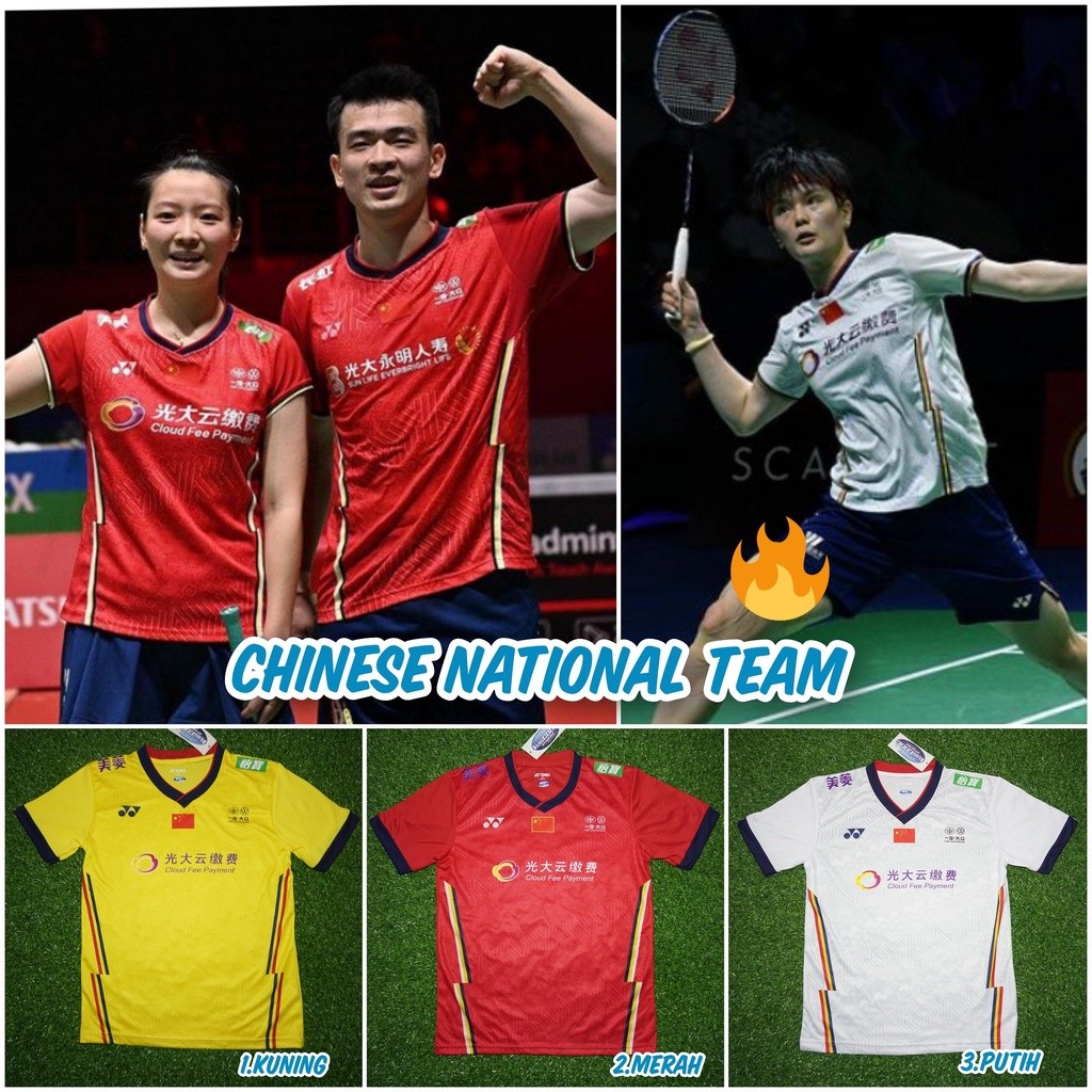 Jersey Badminton China National Team Dewasa Lokal