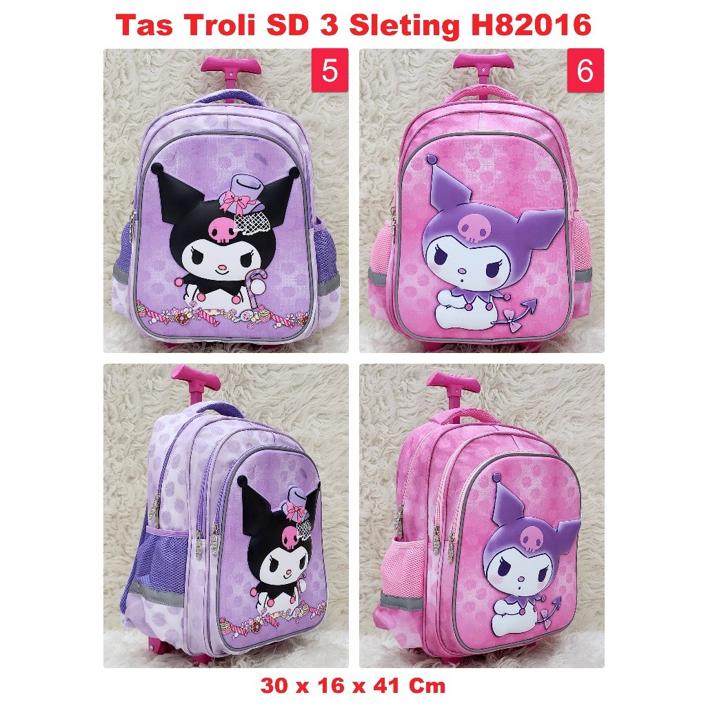 Tas Troli Sekolah SD Karakter Anak Frozen Unicorn Spiderman Karakter H82016 toko-asemka