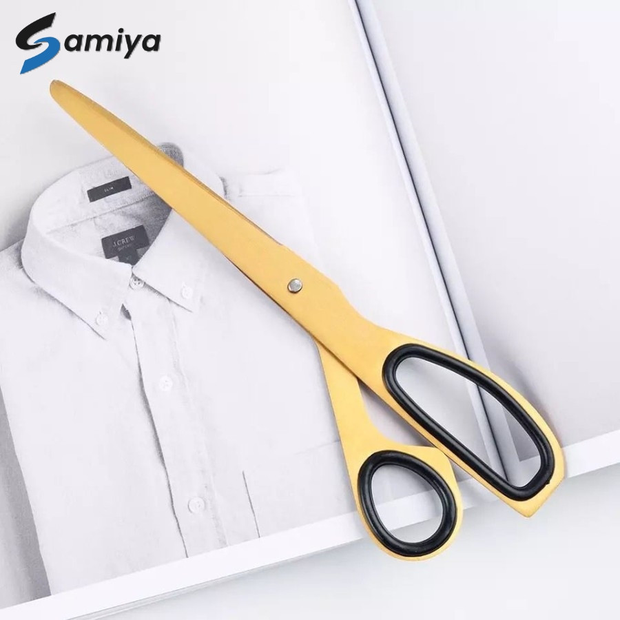 

golden scissors asymmetric korean stationery office household / gunting gold korea aesthetic multifungsi serbaguna bisa COD