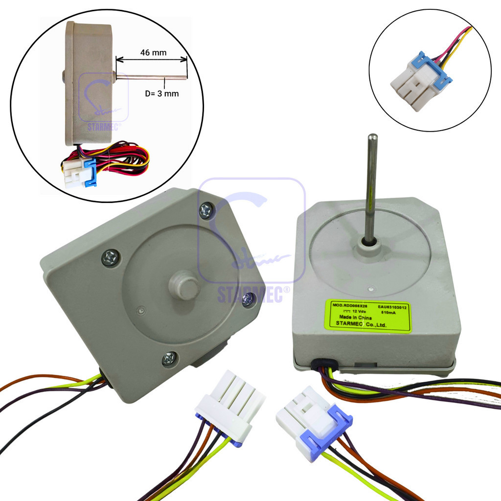 

Motor Fan Kulkas LG Inverter DC12V EAU63103012 4 kbl AS 4.6CM