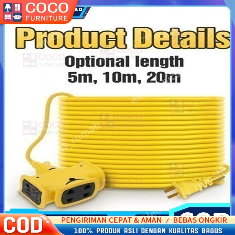 Kabel Sambungan Multi Fungsi /Colokan Kabel Listrik /Kabel kerja Bengkel panjang kabel 5/10/20meter 