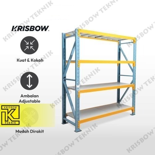 Krisbow Rak Besi Heavy Duty 4 Tingkat rak gudang